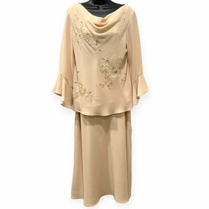 Erica Hannah Womens 8 Long 2 Piece Dress Full Length Formal Elastic Waist New